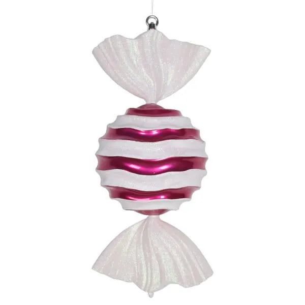 Pink Stripe Wave Candy Ornament - 18.5 Inch