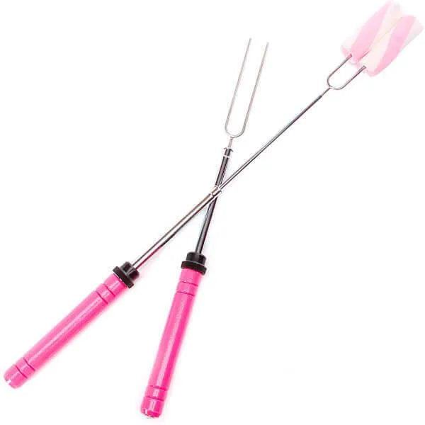 Pink Telescoping Marshmallow Forks: 2-Piece Set