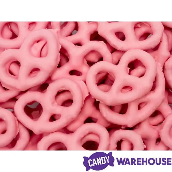 Pink Yogurt Covered Mini Pretzels: 9-Ounce Tub