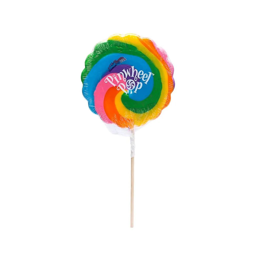 Pinwheel Pop 12-Ounce Psychedelic Swirl Suckers - Rainbow: 2-Piece Box