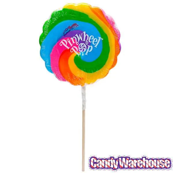 Pinwheel Pop 12-Ounce Psychedelic Swirl Suckers - Rainbow: 2-Piece Box