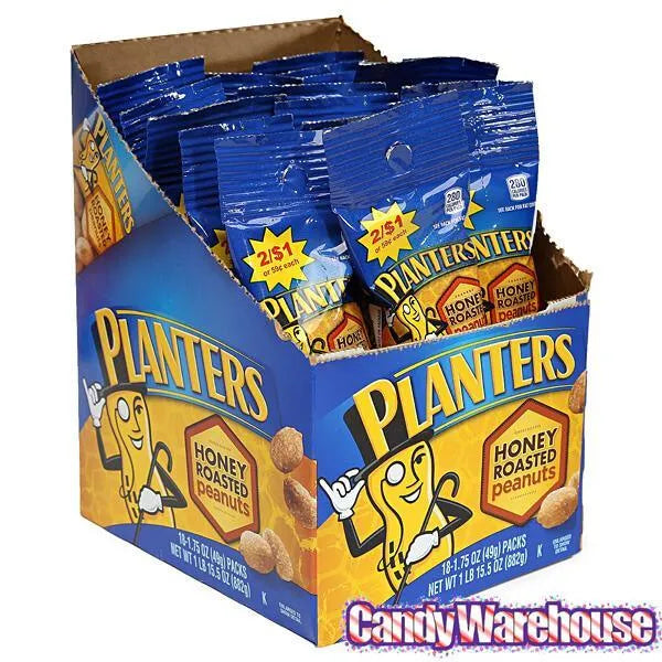 Planters Honey Roasted Peanuts 1.75-Ounce Bags: 18-Piece Box