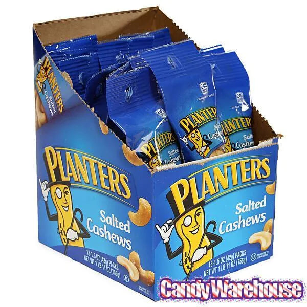 Planters Salted Cashews 1.5-Ounce Bags: 18-Piece Box