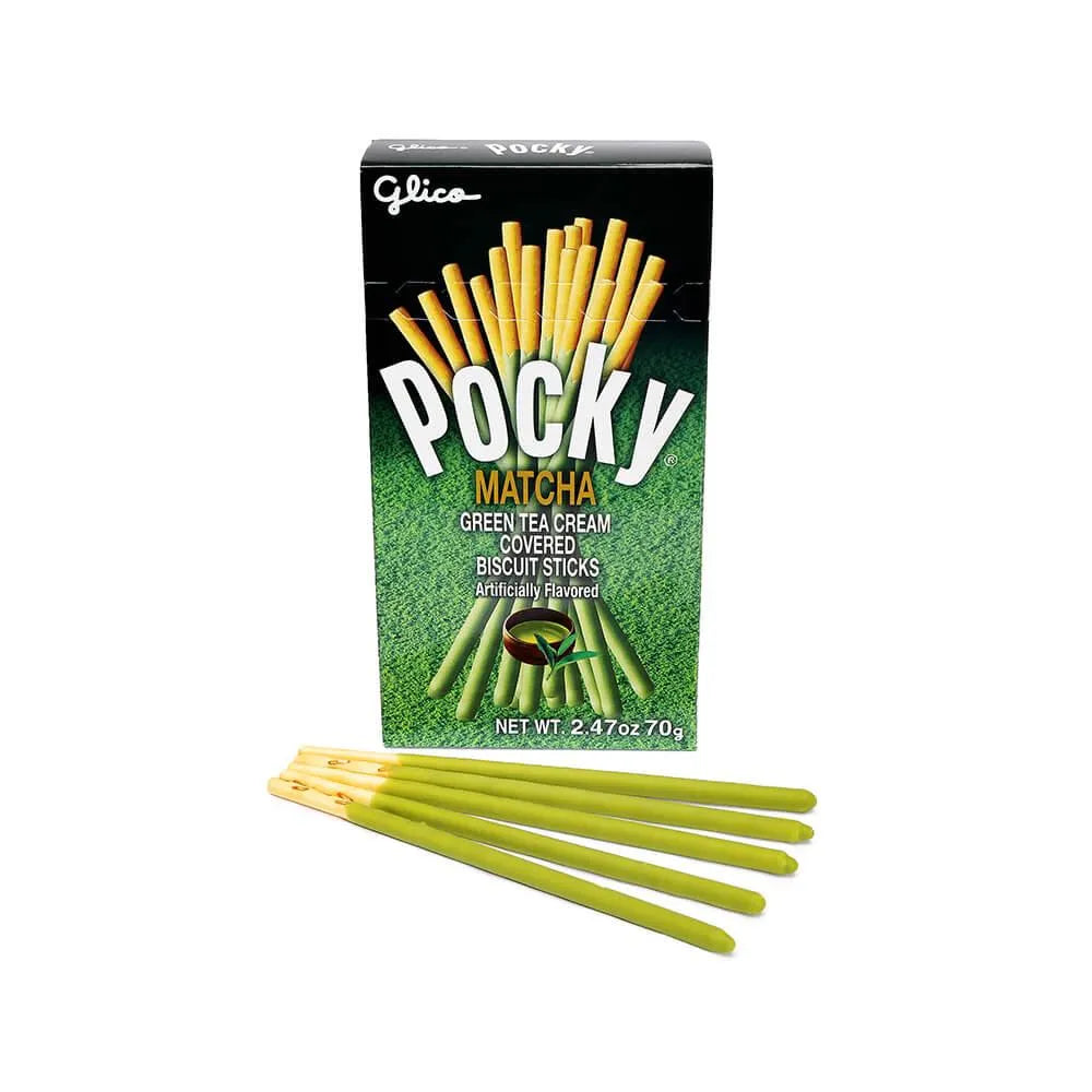 Pocky - Green Tea Cream Covered Biscuit Sticks Packs: 10-Piece Box