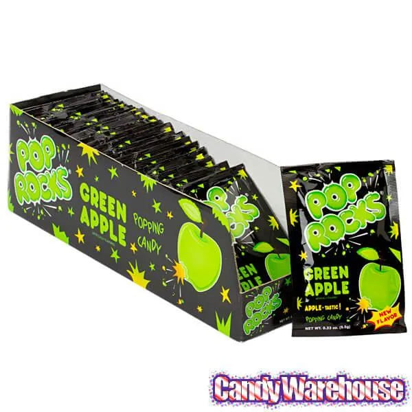 Pop Rocks Candy Packs - Green Apple: 24-Piece Box