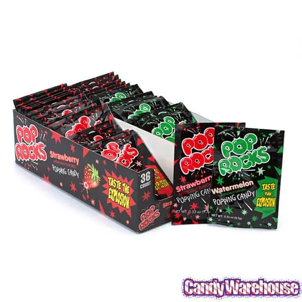 Pop Rocks Candy Packs - Strawberry Watermelon Combo: 36-Piece Box