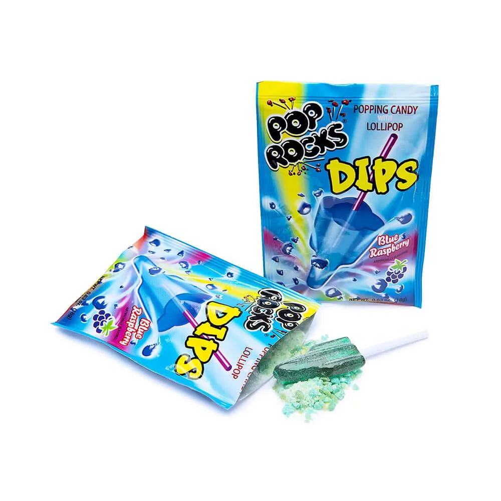 Pop Rocks Dips Candy Packs - Blue Raspberry: 18-Piece Box