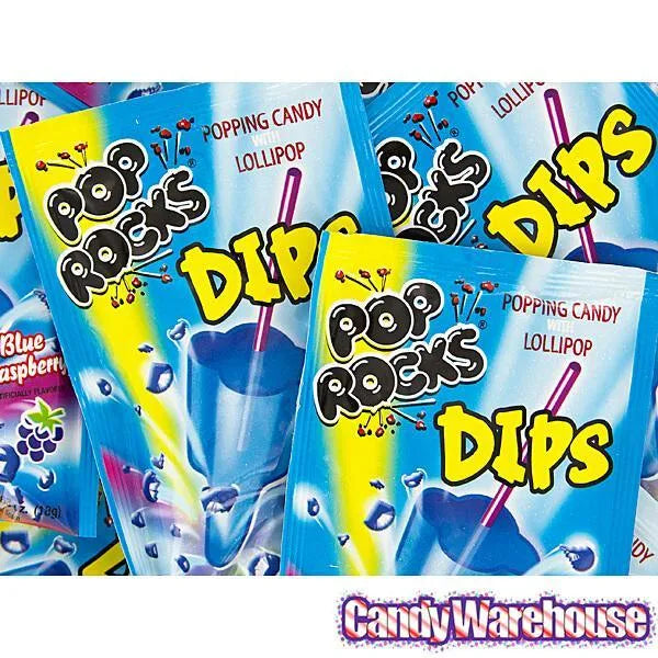 Pop Rocks Dips Candy Packs - Blue Raspberry: 18-Piece Box