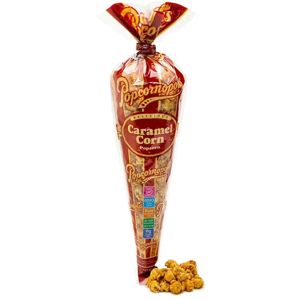 Popcornopolis Caramel Corn Popcorn 10-Ounce Cone