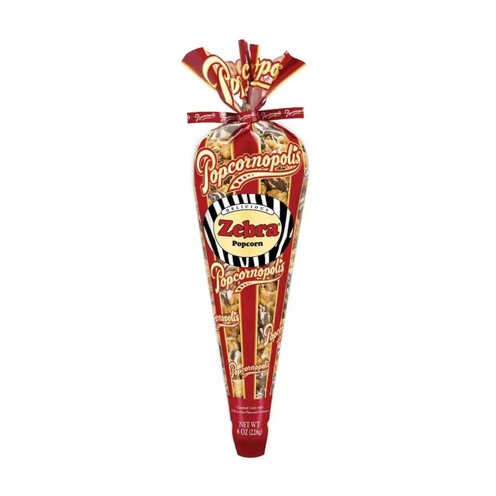 Popcornopolis Zebra Popcorn: 8-Ounce Cone