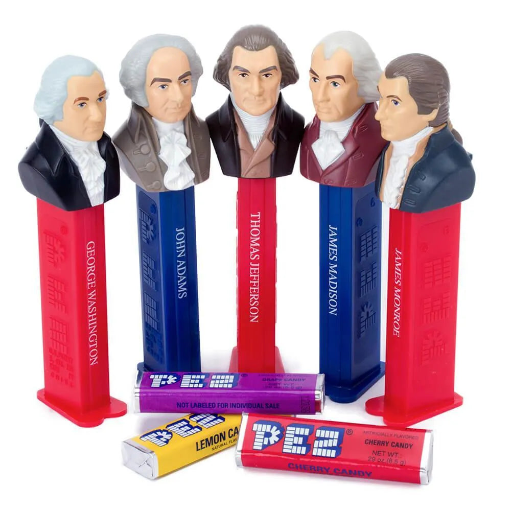 Presidents 1789-1825 PEZ Candy Dispensers: 5-Piece Gift Box