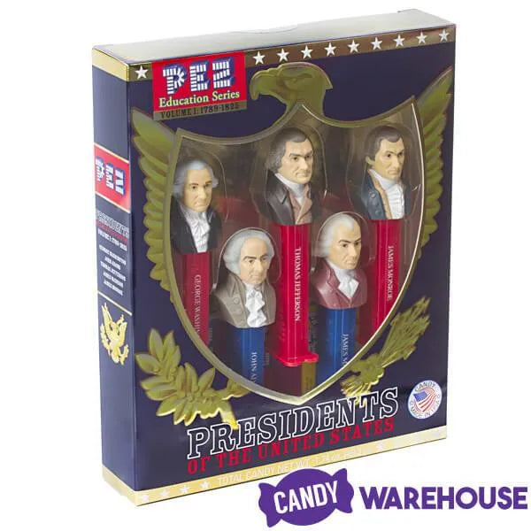 Presidents 1789-1825 PEZ Candy Dispensers: 5-Piece Gift Box