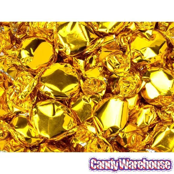 Primrose Metallic Foiled Hard Candy Buttons - Gold: 5LB Bag