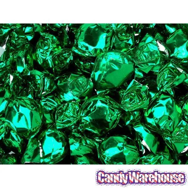 Primrose Metallic Foiled Hard Candy Buttons - Green: 5LB Bag