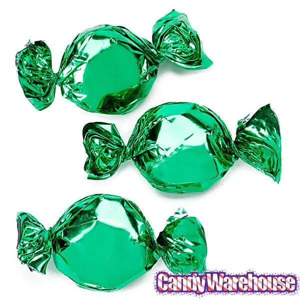 Primrose Metallic Foiled Hard Candy Buttons - Green: 5LB Bag