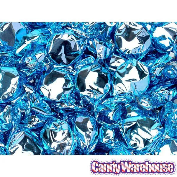 Primrose Metallic Foiled Hard Candy Buttons - Light Blue: 5LB Bag