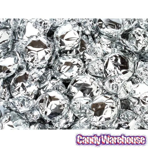 Primrose Metallic Foiled Hard Candy Buttons - Silver: 5LB Bag