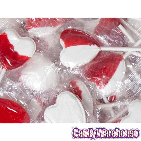 Primrose Strawberry and Cream Heart Lollipops: 18LB Case