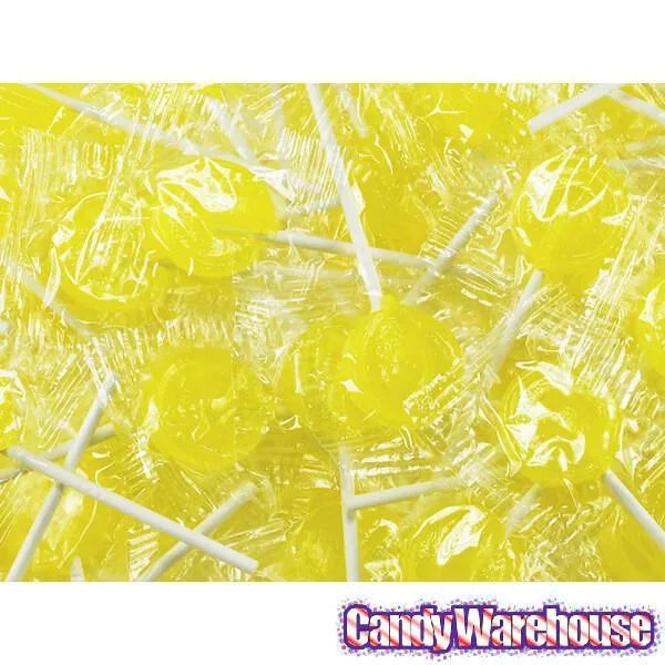 Primrose Yellow Lemon Lollipops: 5LB Bag