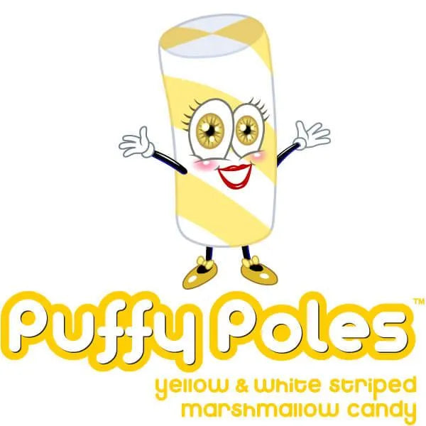 Puffy Poles Jumbo Marshmallow Twists - Banana: 1KG Bag