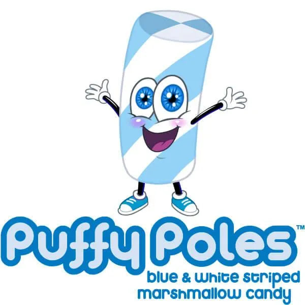 Puffy Poles Jumbo Marshmallow Twists - Blueberry: 1KG Bag