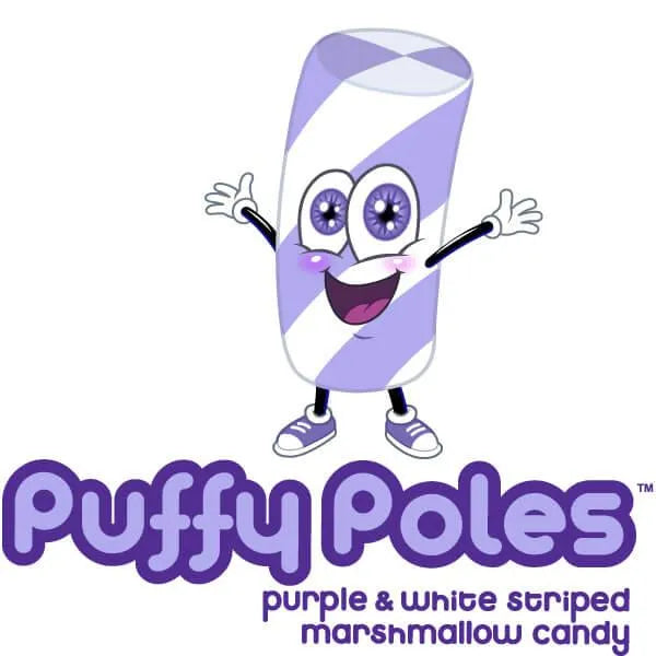 Puffy Poles Jumbo Marshmallow Twists - Grape: 1KG Bag