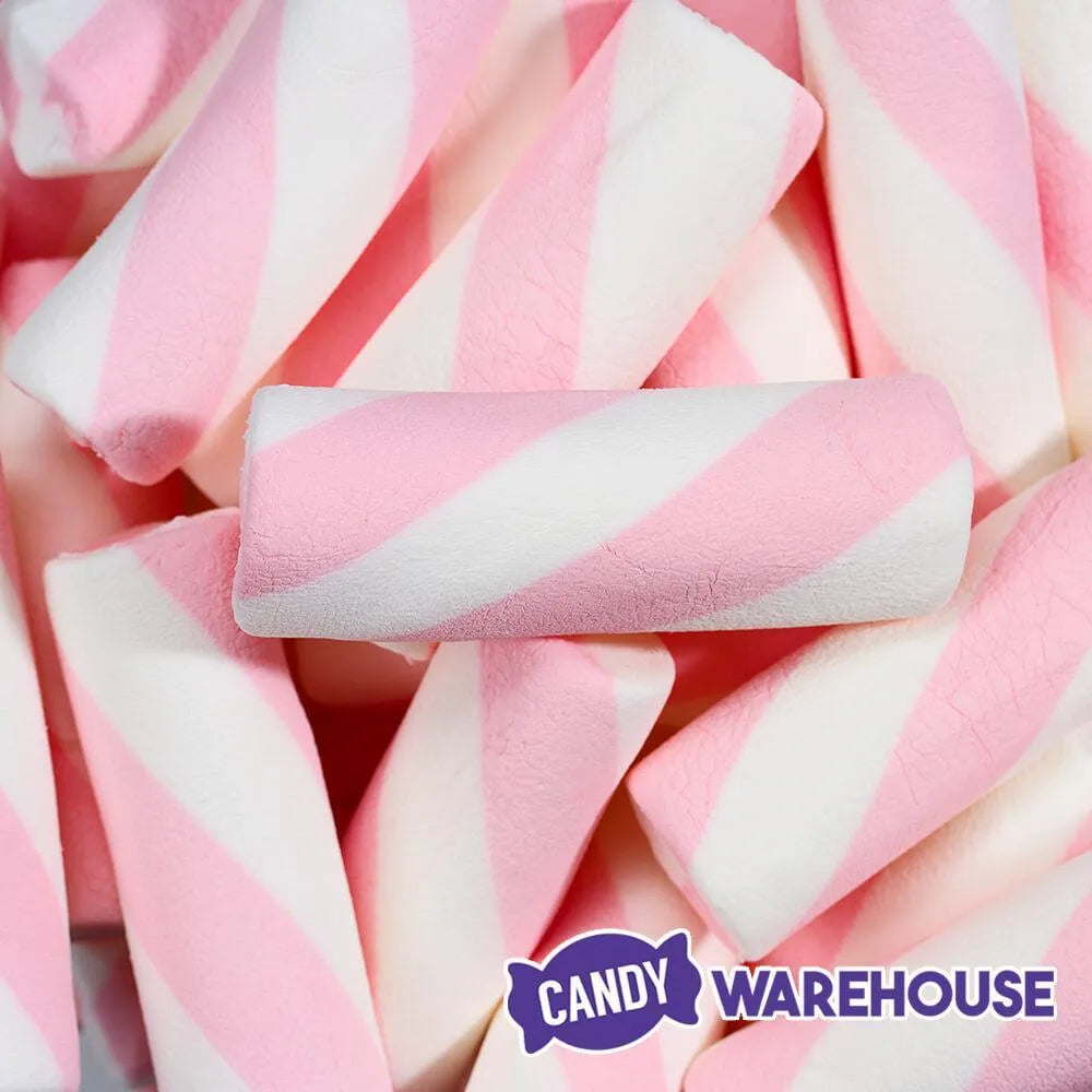 Puffy Poles Jumbo Marshmallow Twists - Strawberry: 1KG Bag