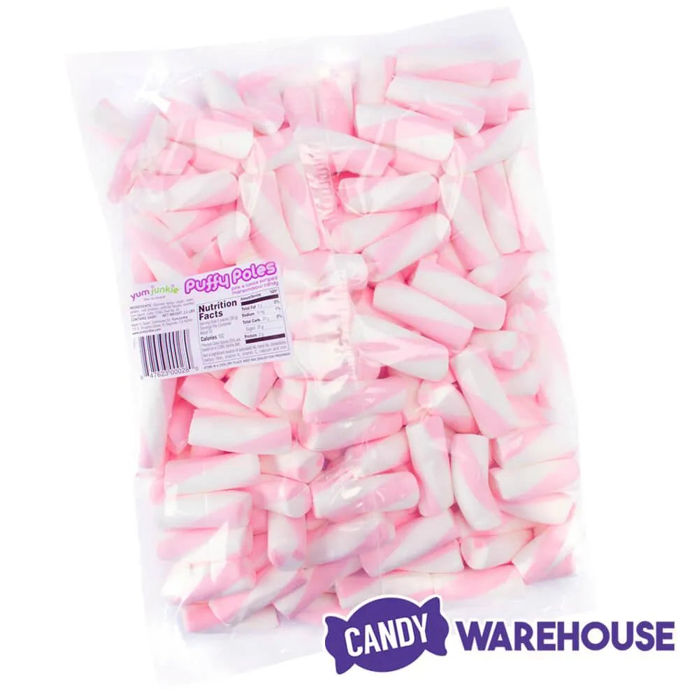 Puffy Poles Jumbo Marshmallow Twists - Strawberry: 1KG Bag