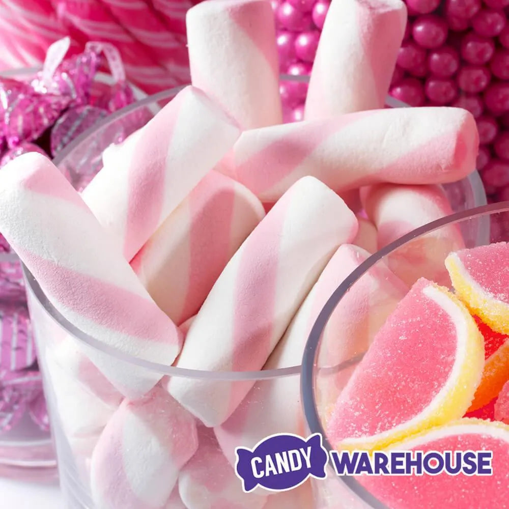 Puffy Poles Jumbo Marshmallow Twists - Strawberry: 1KG Bag