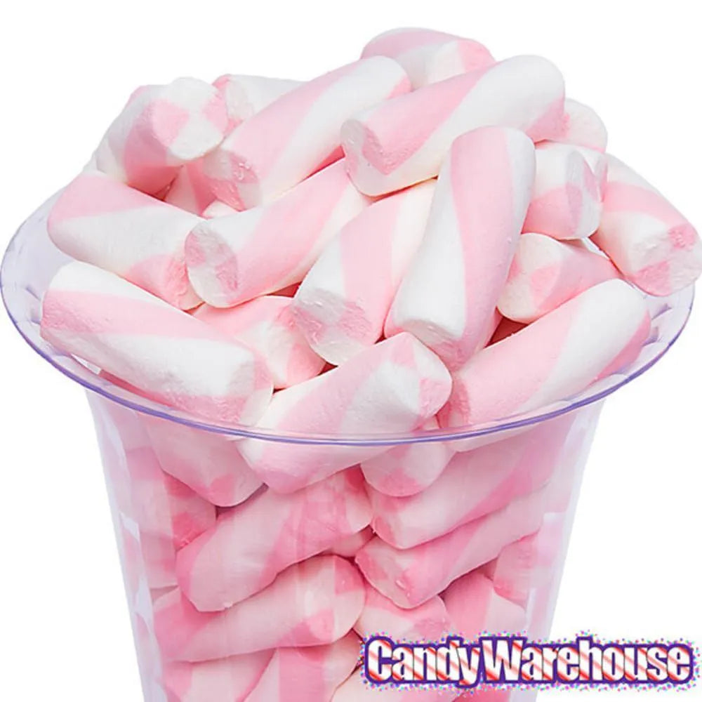 Puffy Poles Jumbo Marshmallow Twists - Strawberry: 1LB Bag