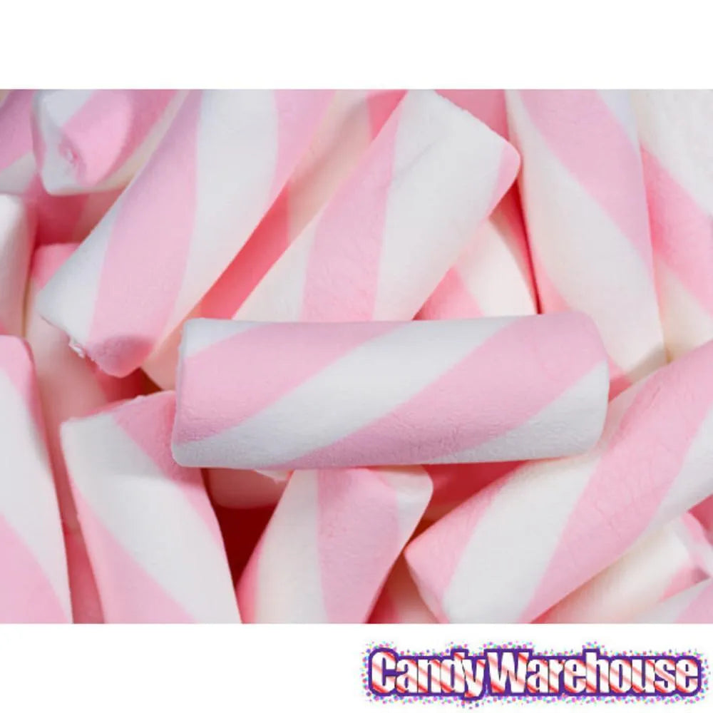 Puffy Poles Jumbo Marshmallow Twists - Strawberry: 1LB Bag