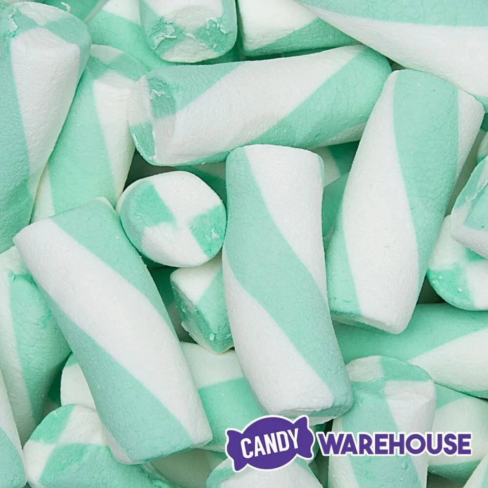 Puffy Poles Jumbo Marshmallow Twists - Teal: 1KG Bag