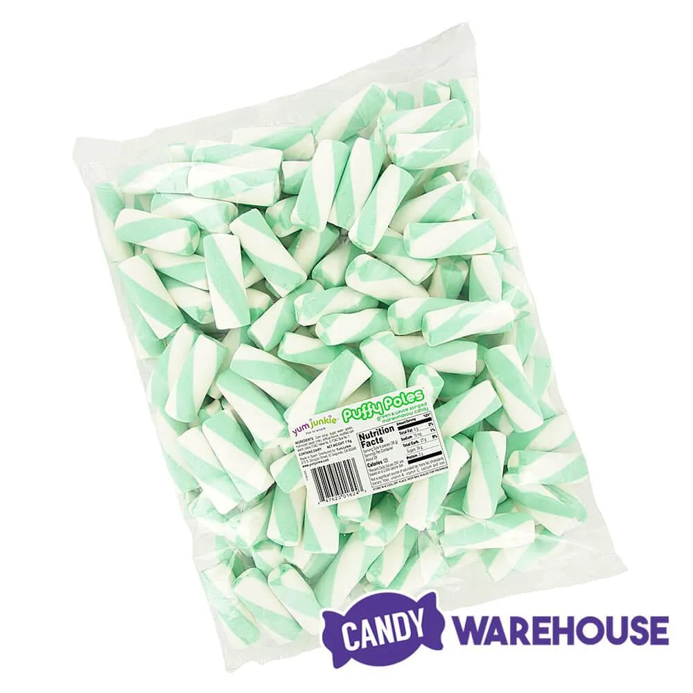 Puffy Poles Jumbo Marshmallow Twists - Teal: 1KG Bag