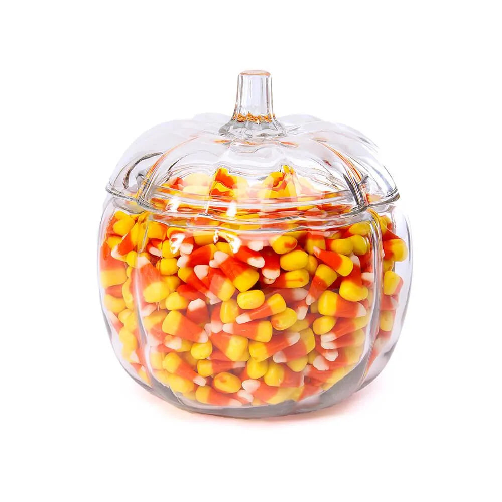 Pumpkin Shaped Glass 70-Ounce Candy Jar