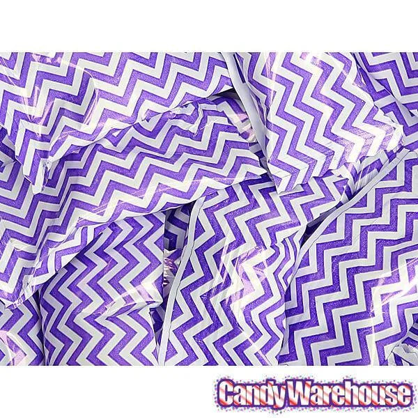 Purple Chevron Stripe Wrapped Butter Mint Creams: 300-Piece Case