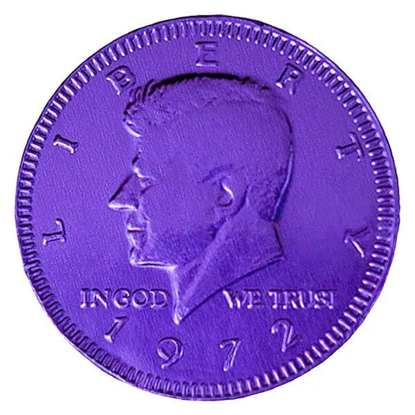 Purple Foiled Milk Chocolate Coins: 1LB Bag