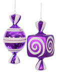 Purple Large Candy Ornaments - 8 Inch: 2-Piece Box