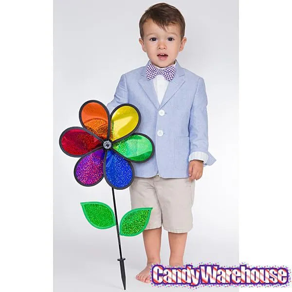 Rainbow Sparkle Flower Spinner - 12 Inch Flower Wheel