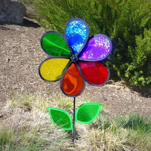 Rainbow Sparkle Flower Spinner - 12 Inch Flower Wheel