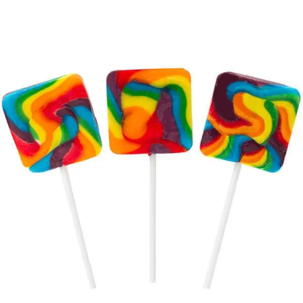 Rainbow Square Swirl Pops: 24-Piece Box