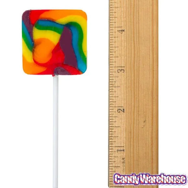 Rainbow Square Swirl Pops: 24-Piece Box