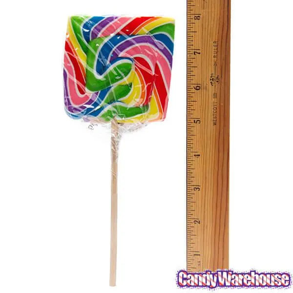 Rainbow Swirl 3.5-Ounce Square Lollipops: 24-Piece Display