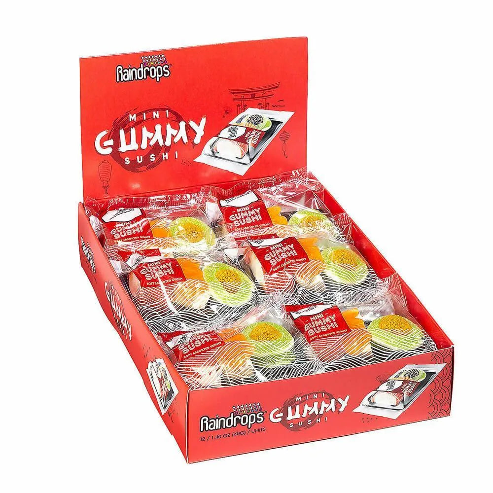 Raindrops Mini Gummy Sushi: 12 Piece Box