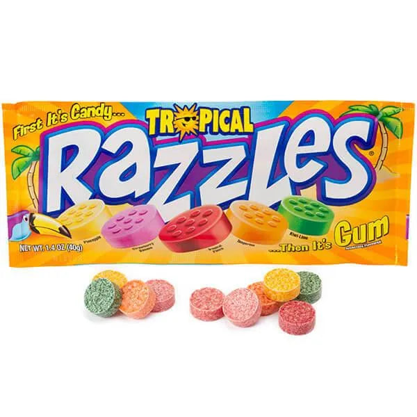 Razzles Candy Packs - Tropical: 24-Piece Box