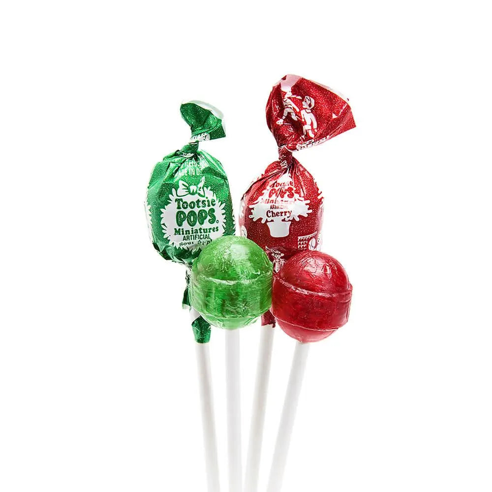 Red & Green Mini Tootsie Pops in Christmas Stockings: 24-Piece Case