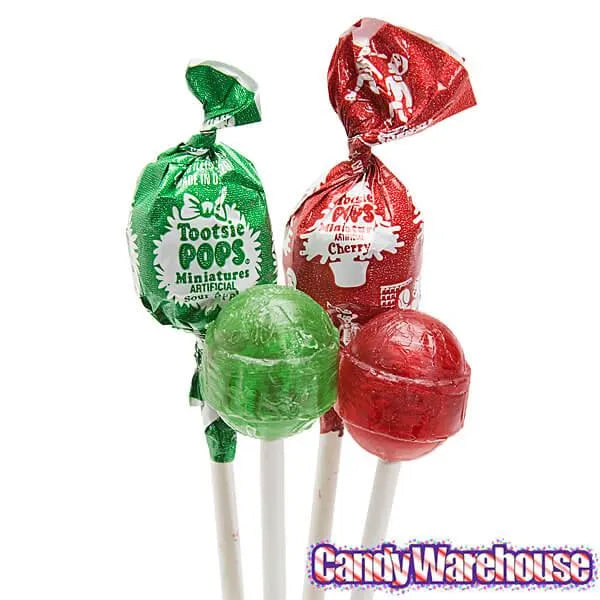 Red & Green Mini Tootsie Pops in Christmas Stockings: 24-Piece Case