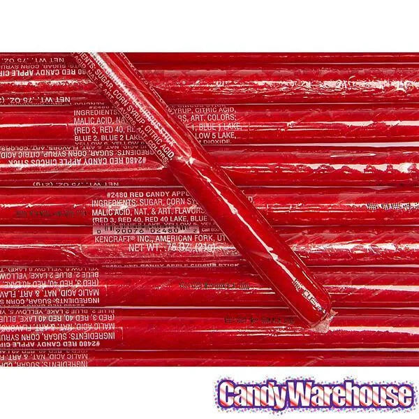 Red Candy Apple Hard Candy Sticks: 100-Piece Box