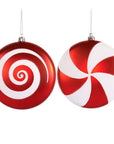 Red Candy Swirl Ornaments - 4.75 Inch: 4-Piece Box