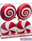 Red Candy Swirl Ornaments - 4.75 Inch: 4-Piece Box