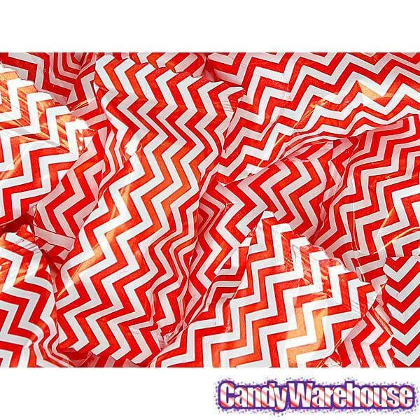 Red Chevron Stripe Wrapped Butter Mint Creams: 300-Piece Case